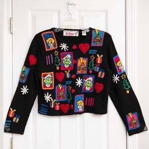 Michael Simon Dr. Seuss 1998 VTG How The Grinch Stole Christmas Sweater WOW!!